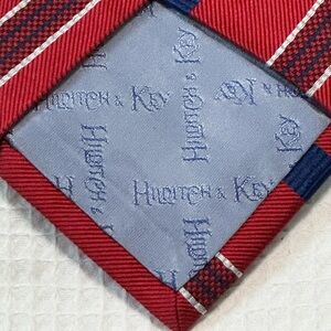 Hilditch & Key Classic Red and Blue Striped Men's Tie silk